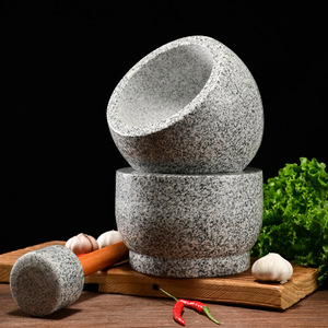 Stone Garlic Mortar And Pestle Set Durable Manual Herb Spice Tool For Kitchen Use - Product Image 2