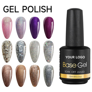 OEM Wholesale 15 ML HEMA TPO Free Private Label Base Coat UV Gel Polish Rubber Base Gel <b>Nail</b> Polish with Custom Logo for Salon - Product Image 1