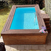 Direktverkauf ab Werk: Rechteckiger Outdoor-Swimmingpool aus Fiberglas, oberirdisch, mit Wasserfall, für die Familie, für den Garten