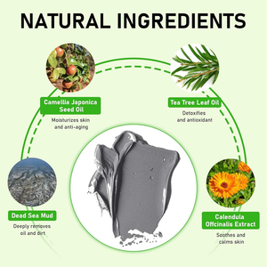 Chết biển bùn mặt nạ làm sạch sâu Mặt nạ đất sét cho mụn trứng cá mụn đầu đen giảm thiểu lỗ chân lông giữ ẩm chăm sóc da tự nhiên - Product Image 2