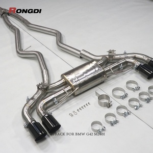 304 Stainless Steel High-Performance Valvetronic Cat-back Exhaust for Bmw M240I G42 3.0T B58 with Glossy Black Tips - Product Image 1