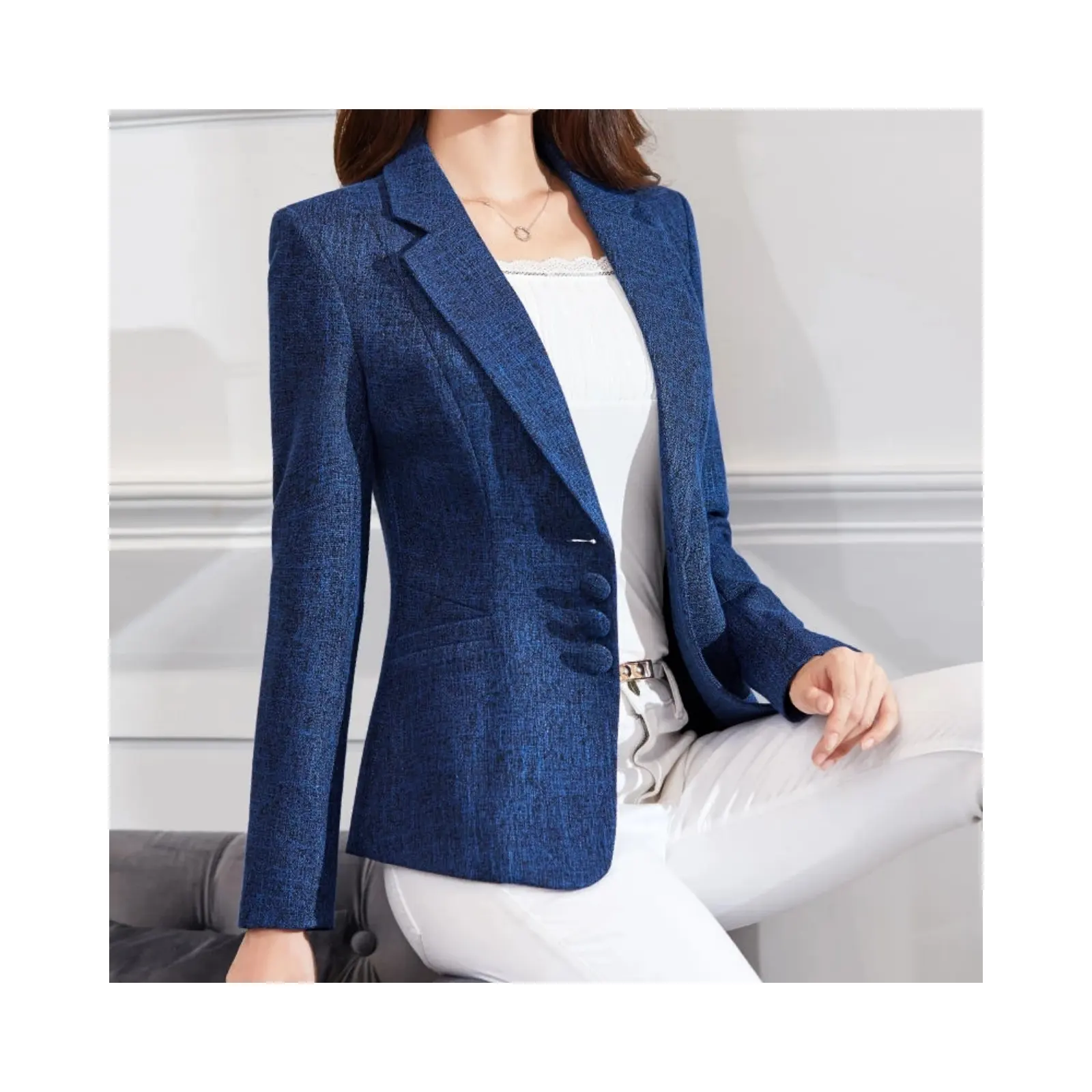 10% OFF S-6XL Fashion Women Plus Size Blazers Jackets Work Office Lady Suit Slim Single Breasted Business Female Blazer Coats