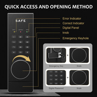 Diebstahlsicherer Mini-Stahltresor mit Festem Verschlussbolzen - Desktop- oder Wandmontierbarer Kleiner Digitaler Safe Tragbare Tresorbox mit Tastenfeld