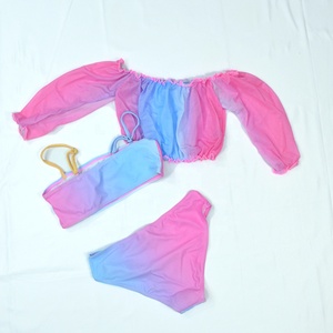 Conjunto de Bikini de <span class=keywords><strong>3</strong></span> Piezas Personalizado con Estampado, Traje de Baño, Ropa de Playa, Moda Femenina, Traje de Baño de Manga Larga, Bikinis y Ropa de Playa - Product Image 1