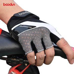 Baodun – gants de cyclisme demi-doigt en microfibre respirants pour vélo de route, VTT, unisexe, noir, blanc, gris - Product Image 3