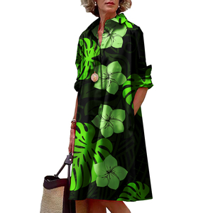 Conceptions de tatouage <span class=keywords><strong>samoan</strong></span> polynésien noir robe surdimensionnée de style vintage robe de mode élégante avec poche pour les robes de soirée - Product Image 5