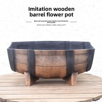 Pot Bunga Vintage Bentuk Perahu dari Kayu Imitasi PP Tahan Korosi Ramah Lingkungan Serbaguna untuk Penggunaan Dalam Ruangan