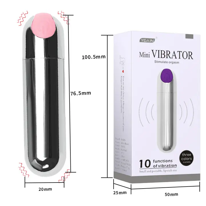 10 ความเร็วกันน้ําการสั่นสะเทือนกระตุ้น Clitoral มินิ bullet รูปร่าง Vibrator สําหรับผู้เริ่มต้นนวดหัวนม