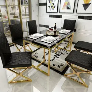 Customized size/140*80 glass top dining table for new home high quality with exquisite details excellent quality sponge