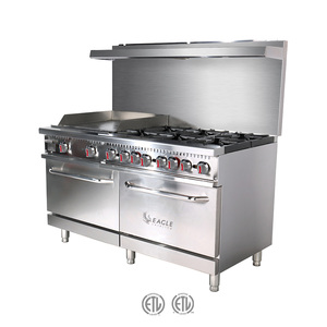 Eagle 6-Burner bếp gas nấu ăn chạy đa chức năng thương mại công nghiệp nhà hàng nhà bếp sử dụng với đôi Lò nướng <span class=keywords><strong>ETL</strong></span> phê duyệt - Product Image 6