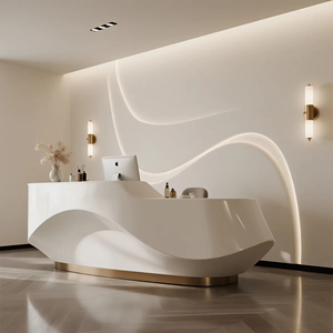 Reception Desk di alta gamma in fibra di vetro modellata W ITh, senza odori né formaldeide, meriti di avere IT - Product Image 4