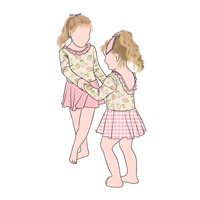 Haute qualité nouveau design confortable soeur jupe à pois robe assortie à carreaux pour bébé filles enfants et enfants