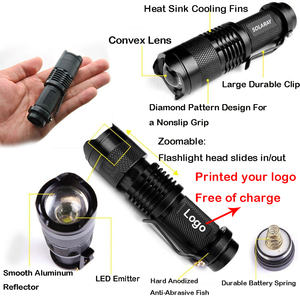 Heißer Verkauf billig sk68 Zoom einstellbarer Fokus 3 Modi beste Mini-Werbe geschenk tragbare kleine Taschenlampe mit Stift clip - Product Image 6