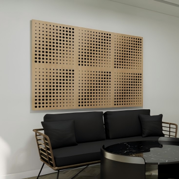 Artistic 3D Wood Diffuser Panel Solid Pine Wood Sound Diffusion Module for Church Concert Hall Interior Wall Art