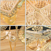 Vaisselle légère de luxe Assiette à fruits en verre Plateaux de rangement Porte-dessert Plateau alimentaire Décoration dorée