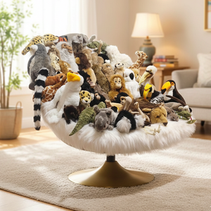 Sillón Giratorio de Peluche con Diseño de Animal de Lujo, Sofá Cómodo de Diseño Moderno Tapizado para <span class=keywords><strong>Muebles</strong></span> de Sala de Estar - Product Image 1