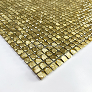 Mosaïque moderne hexagonale dorée de luxe en aluminium massif <span class=keywords><strong>brossé</strong></span>, design de parquet pour dosseret mural pour murs intérieurs - Product Image 5