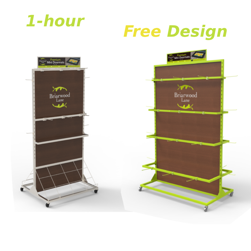 Apache Custom Metal Hook Double-Side Carpet Display Stand for Mat Retail Supermarket Shelves for Doormat — view 6