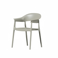 Chaise de salle à manger contemporaine empilable en polypropylène (PP) de haute qualité à prix d'usine avec accoudoirs - Écologique et portable pour la maison et le bureau