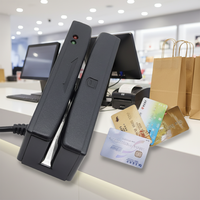 Lecteur/graveur de cartes à bande magnétique à trois voies MSR100 avec ports USB et RS232, matériau ABS, 13,56 MHz, distance de lecture de 0 à 3 m
