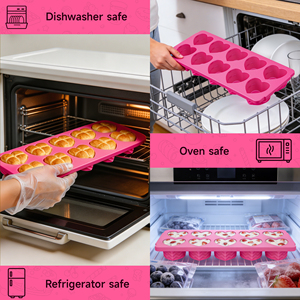 Bac à glaçons en silicone en forme de cœur avec couvercle, empilable, pour la cuisine à domicile - Product Image 6