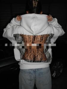 Viviblook Z0117TP01 New Women Sexy Long Sleeve Solid Color Backless Hollow Mesh See Through Pullover Hooded <b>Sweatshirt</b> Plus Size - Product Image 6