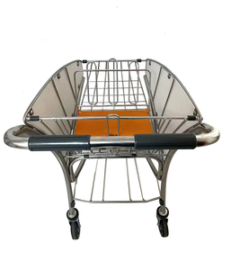 Sleek 2-Tier Metal Cart with Pull Rod, Transprotective Panel & 4 Wheels, for Easy <b>Transport</b> in Airports - Product Image 3