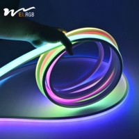 Guirlandes lumineuses LED en silicone flexible 20*10mm, télécommande, 96 LED/m, 24V, IP65, étanches, éclairage ambiant extérieur pour publicité