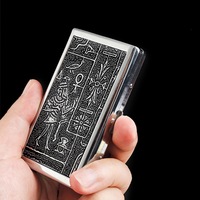 Boîte à cigarettes portable en aluminium créative, design minimaliste moderne, extensible 10 cm, rangement décoratif, logo personnalisé, prix d'usine
