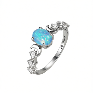 Anello Romantico con Diamante Naturale e Diamante Taglio Brillante per Donne, Fede in Argento, Gioiello di Fidanzamento Eva O'neill - Product Image 1