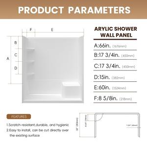 壁パネル,壁装飾シャワーサラウンド<span class=keywords><strong>3</strong></span>層収納ラック白アクリル浴室壁パネル - Product Image 4