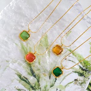 Colliers personnalisés avec pendentif en pierre naturelle 5A CZ, autres colliers de mode, chaîne en or rempli sur mesure, colliers avec pendentif pour femmes - Product Image 2