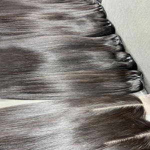 Lots de Cheveux Humains Naturels Noirs du Cambodge pour Dropshipping – Ondulations Profondes, Ondulations Naturelles, Lisses, Cheveux Bruts à Tissage Unique 100g/paquet - Product Image 1