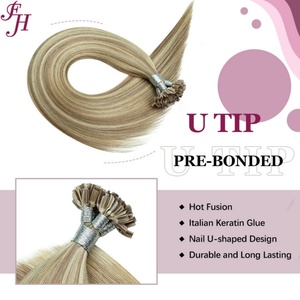 FH Usine Pas Cher Prix Teint Vb Highlight Nail U Tip Kératine Extension de Cheveux 100% Cheveux Humains U Tip Hair - Product Image 2