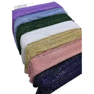 法国复古风格婚纱全珠饰亮片刺绣100% 涤纶蕾丝面料女童男童针织工艺 - Product Image 5