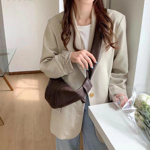 Sac à bandoulière croissant rétro 2026, sac à main en PU avec doublure en polyester, fermeture éclair, tendance pour femmes - Product Image 4