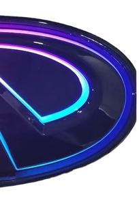 Emblema LED RGB con Flujo para Parrilla para Q50 Q50S Q50L 2018-2025, Logotipo Cromado Negro Brillante de ABS de Alta Calidad, Clips para Fácil Instalación - Product Image 4