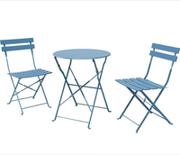 Ensemble de table et chaise de bistrot d'extérieur en fer pliant personnalisé pour café, bière, restaurant, ensembles de repas commerciaux offerts par l'usine