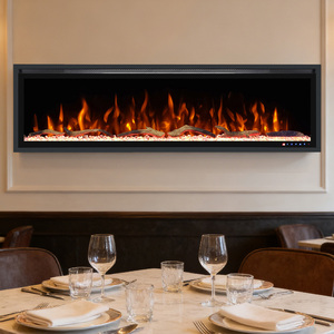 <span class=keywords><strong>Cheminée</strong></span> électrique avec flammes multicolores, décoration de foyer artificiel avec chaleur pour restaurant - Product Image 1