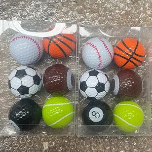 6 Pcs Gift Balls Logo Customized Brand-new Football Basketball Shaped Sport Golf Ball Custom