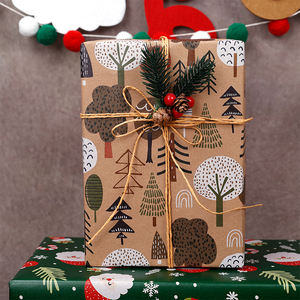 Papel Kraft de Navidad al por mayor de fábrica 2025, papel de regalo de 50*70 cm - Product Image 4