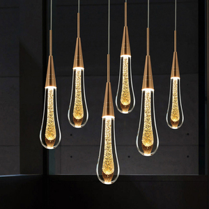 Bắc Âu ưa thích trong nhà Đèn chùm pendang đèn cho Nhà căn hộ cầu thang treo ánh sáng mưa thả kính sắt treo - Product Image 5