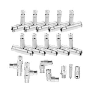 Kit de Boquillas de Nebulización de Latón YUJIA con Conexión Rápida, Tubo de Riego por Goteo de 3/8 Pulgadas, Incluye 11 Boquillas, 16 Conectores, Alta Presión 200 - Product Image 1