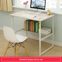 Escritorio de Computadora Ajustable, Escritorio Simple para el Hogar, Escritorio Individual para Estudiantes, Combinación de Escritorio Pequeño con Estantería Integrada