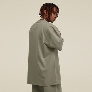 Camiseta de algodón grueso de 305 g estilo pareja, streetwear con hombros caídos, estampado personalizado para hombre - Product Image 3