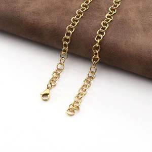 Cadenas Collier ras du cou en acier inoxydable 6mm O lien chaîne collier délicat blanc serrure collier plaqué <span class=keywords><strong>or</strong></span> - Product Image 4