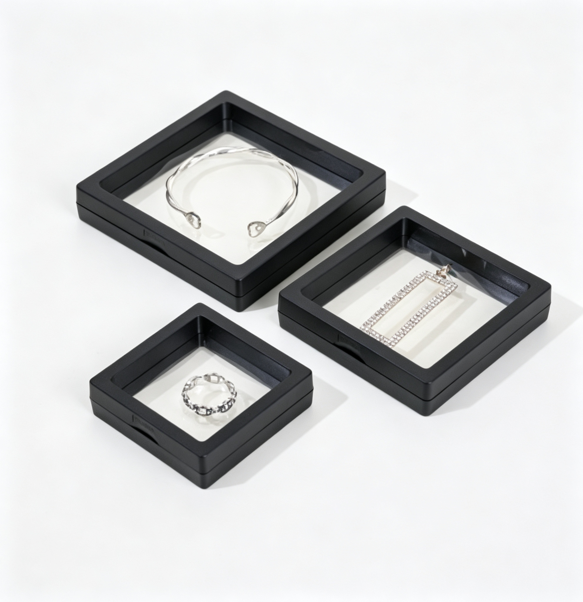 9,5*9,5*3,5 cm (style boîte flottante) sans texte