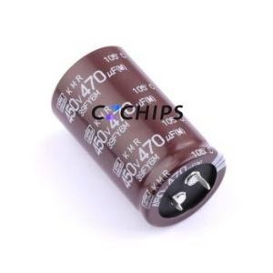 EKMR451VSN471MR50S Snap-in Aluminum Electrolytic Capacitor Through hole Component (THT),D30xL50mm 470uF 20% 450V 30mm - Product Image 1