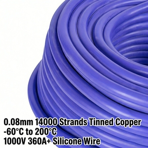 Câble de batterie flexible en cuivre étamé UL3644 2/0 AWG en silicone 70mm² 1000V 200°C, calibre 2/0, pour mise à la terre BESS, soudage, VE - Vente en gros - Product Image 1