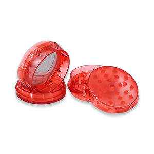 Molino Manual Redondo de Plástico Transparente Rojo de 4 Capas para Hierbas Secas, Estilo Simple - Product Image 1